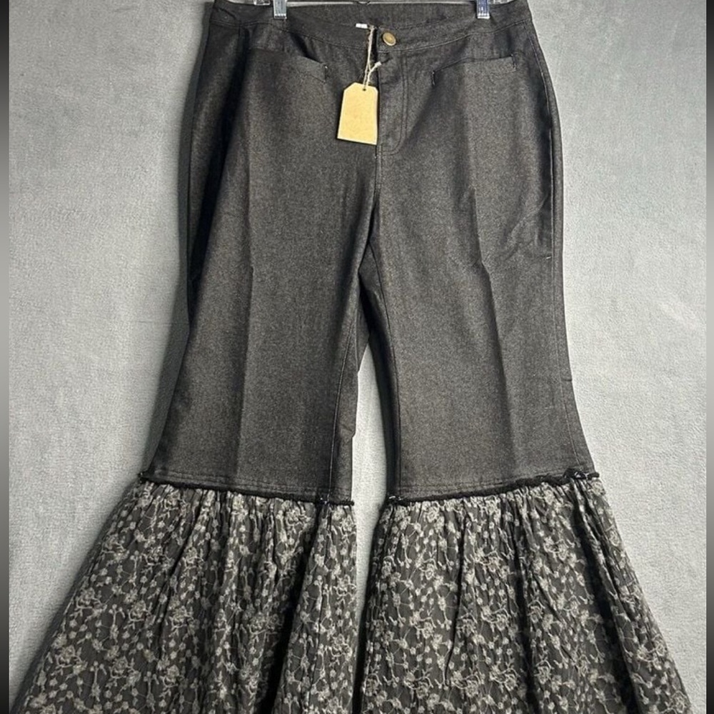 A Rare Bird Boho Flare Lace Bottom Jeans